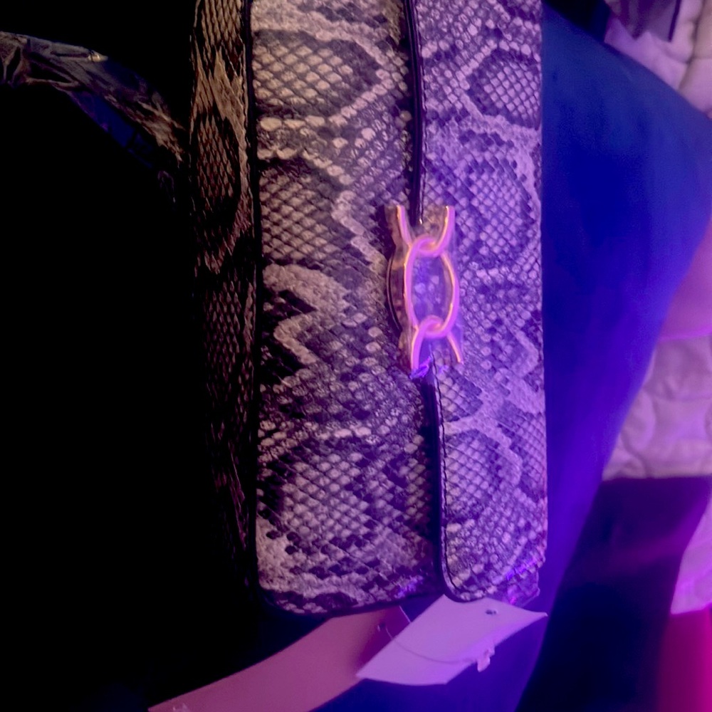 Brand new, just fab, fake snakeskin over the shoulder bag